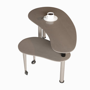 English Elm Contemporary rotatable cocktail table with 360° swivel top, sintered stone & MDF surface, space-saving design Dark Brown W2899P372753