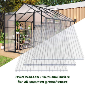 English Elm 10 Pack Twin Wall Polycarbonate Greenhouse Panels Uv Blocking Insulated Roofing Sheets W3213P460532