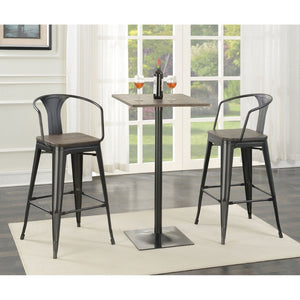 English Elm Staccato Bamboo and Steel 3 Piece Bar Set with Industrial Charm for Compact Dining B062S01458