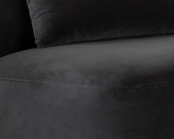 Sunpan Soraya Swivel Armless Chair - Stylish Curved Design for Modern Living Spaces and Comfort Upgrade Shadow Grey