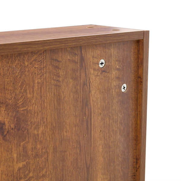 English Elm Bathroom Walnut Mirror Cabinet Wall Mounted with 4 Compartments, Towel Rack, HD Mirror, Moisture-Resistant W3226P325706