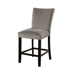 English Elm Genuine Marble Top Counter Height Dining Set with Six Nailhead Upholstered Chairs B2741S00766