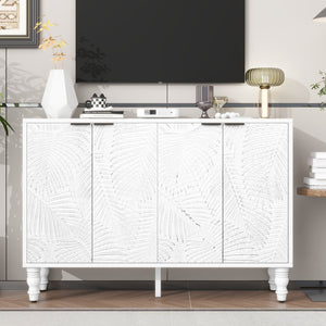 English Elm Vibe 47.2'' Modern Tv Stand - Stylish Media Console With Spacious Storage & Solid Wood Legs For Safety N724P233372K-GIGA