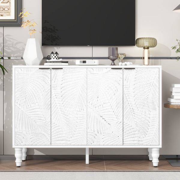 English Elm Vibe 47.2'' Modern Tv Stand - Stylish Media Console With Spacious Storage & Solid Wood Legs For Safety N724P233372K-GIGA