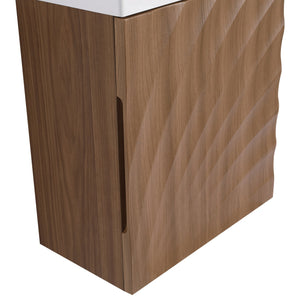 English Elm 18.5" Compact Wall-Mounted Bathroom Vanity With Stylish Resin Sink & Soft-Close Door, Walnut Finish W1972P362137