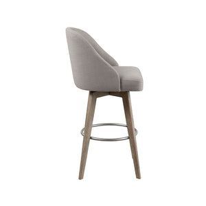 JLA Home Madison Park - Bar Stool Madison Park Pearce Swivel Counter Stool with Upholstered Barrel Seat, Reclaimed Gray Finish MP104-1052