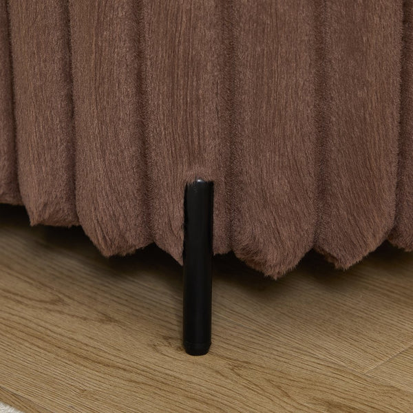 English Elm 49.2" Wide Faux Fur Flip Top Storage Bench with Black Metal Legs, Soft Foam Seat, Sturdy 275 lb Capacity Brown W3098P272530