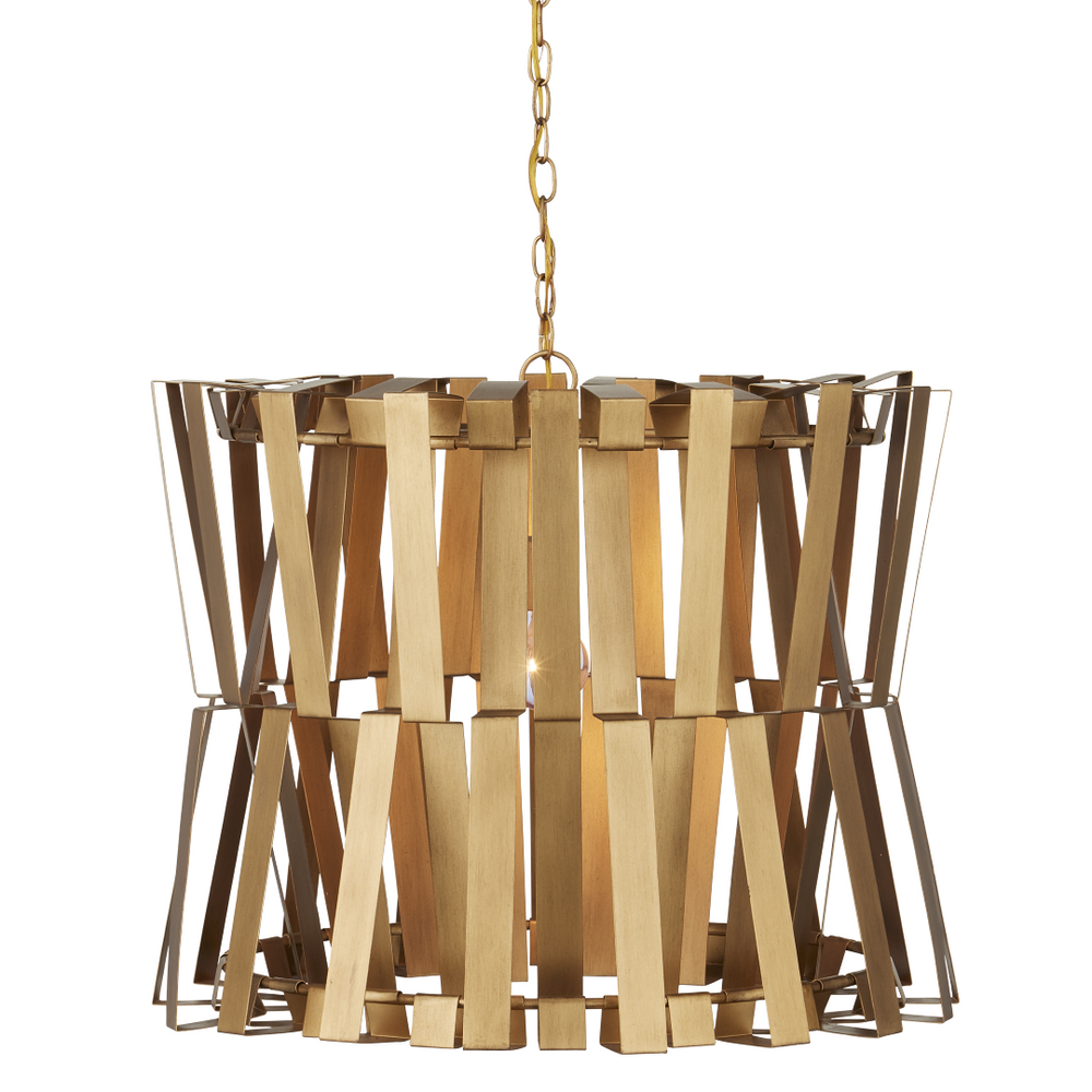 Chaconne Brass Chandelier - Elegant Modern Lighting Fixture with Handcrafted Wrought Iron Design