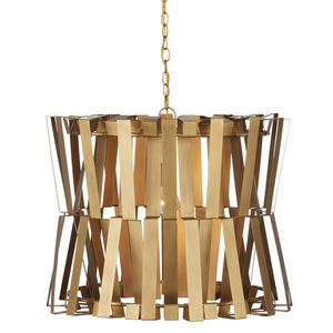 Chaconne Brass Chandelier - Elegant Modern Lighting Fixture with Handcrafted Wrought Iron Design
