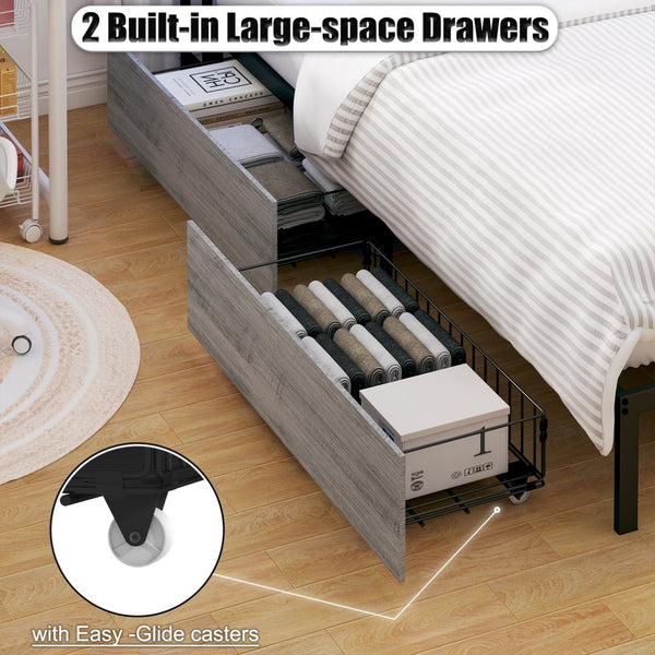 English Elm Twin Corner Daybed with Bookcase Headboard Led Lighting and Usb Charging Ports W3107P396528