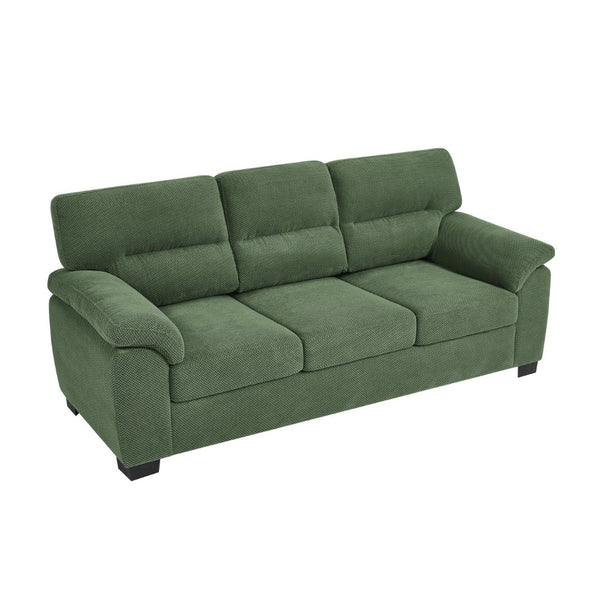 English Elm 3-seater Track Arm Sofa Tufted Textured Fabric Couch for Modern Living Rooms Dark Green W5568S00010