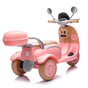 English Elm 12v Dual Motor Two Seater Kids Electric Ride on Motorcycle with Bluetooth Led and Trunk Pink W1578P268012