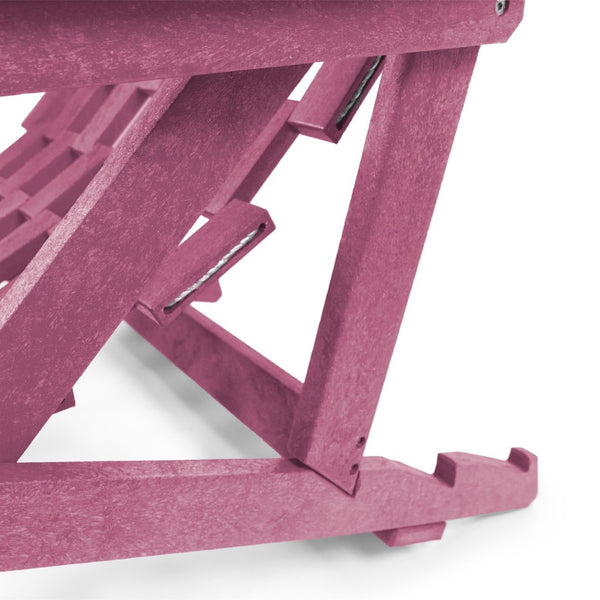 English Elm Pinecrest Outdoor Folding Lounge Chair Recycled Hdpe Reclining Patio Seat with Cushion Burgundy B2745P409695