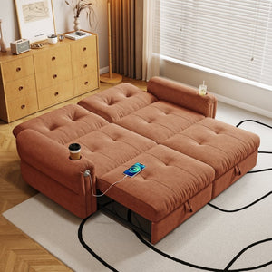 English Elm It Chenille Convertible Sofa Bed with Steel Frame Fits Studios and Spare Rooms W3820S00033