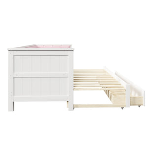 English Elm Twin Xl to King Convertible Daybed with Storage Drawers and Upholstered Backrest N7090000479K