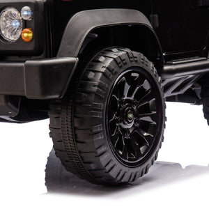 English Elm Licensed Land Rover Defender Ride on Car 24v Dual Motor with Parental Remote Black W1578P339065