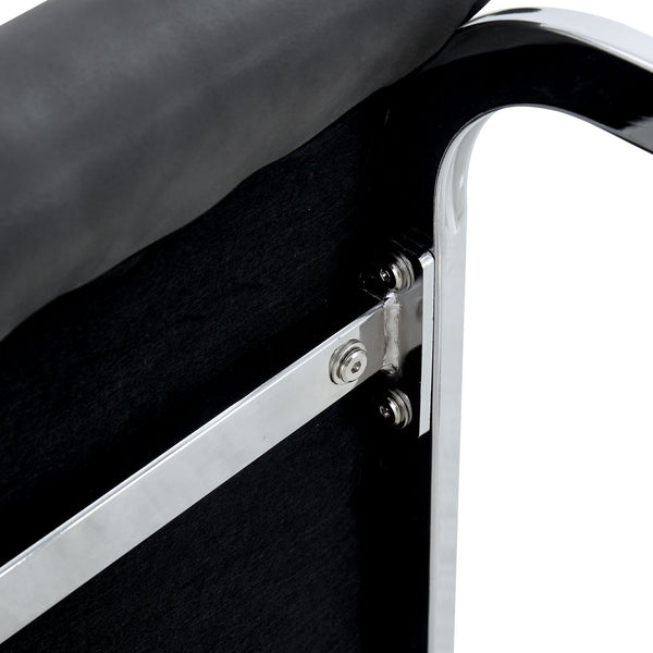 English Elm Luxury Arched Dining Chair Set Of 2 - Dark Gray Pu With Silver Metal Legs For Modern Elegance W1151P154867