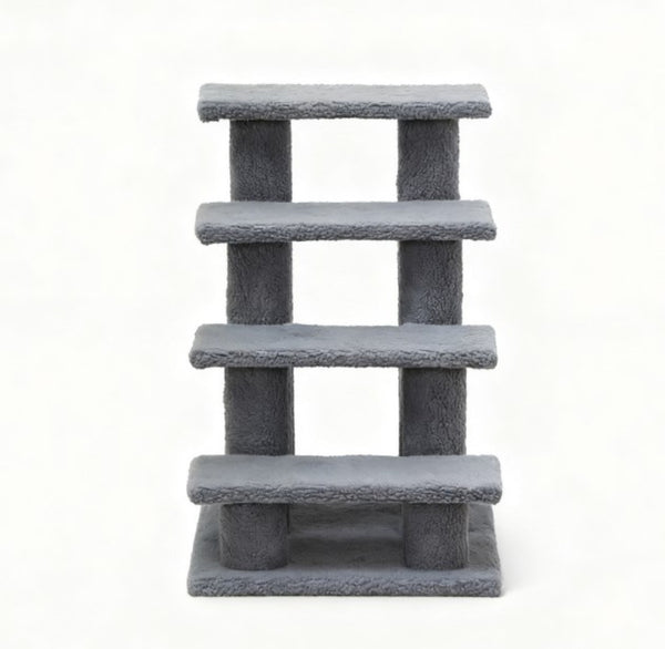 English Elm Multi-level Carpeted Cat Tree with Sisal Posts Berber Fleece Steps for Senior Pets T3971P415940