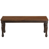 English Elm Ravinna Brown Dining Bench With Turned Legs