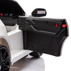 English Elm Bmw M4 Licensed Kids Ride on Car with Parental Remote Dual Motors and Led Lights White W1578P214202