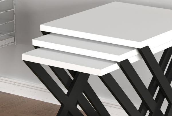 English Elm Kira 3 Piece Nesting Table Set with Metal Legs for Modern Small Space Living B029P207434