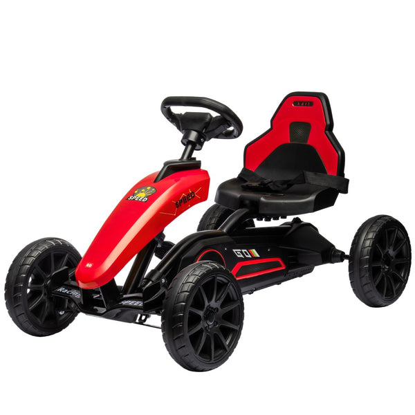 English Elm Aosom Kids Pedal Go Kart Sporty Ride on with Adjustable Seat and Eva Wheels W2225P229168