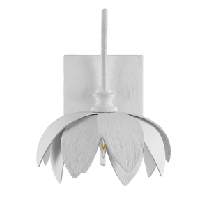 Sweetheart Wall Sconce - Nature-Inspired Gesso White Metal Fixture for Elegant Indoor Lighting