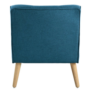 English Elm Christopher Knight Home® - Mid-Century Tufted Armchair with Solid Wood Legs, Ergonomic Foam Seating & Stain-Resistant Fabric Finish Blue N767P257565E