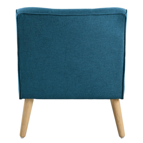 English Elm Christopher Knight Home® - Mid-Century Tufted Armchair with Solid Wood Legs, Ergonomic Foam Seating & Stain-Resistant Fabric Finish Blue N767P257565E
