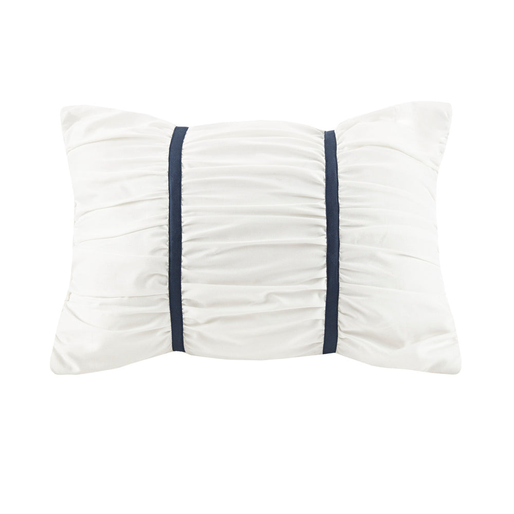 English Elm 7 Seersucker Comforter Set with Floral Print, Euro Shams, Decorative Pillow & Throw Blanket, Full/Queen Blue 23.62 L x 18.9 W x 12.2 H B03597121