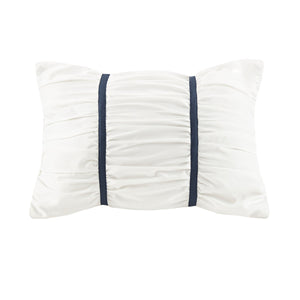 English Elm 7 Seersucker Comforter Set with Floral Print, Euro Shams, Decorative Pillow & Throw Blanket, Full/Queen Blue 23.62 L x 18.9 W x 12.2 H B03597121