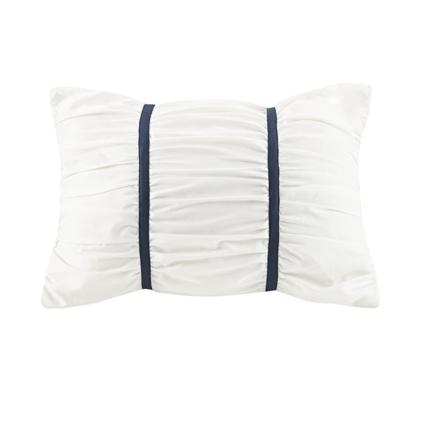 English Elm 7 Seersucker Comforter Set with Floral Print, Euro Shams, Decorative Pillow & Throw Blanket, Full/Queen Blue 23.62 L x 18.9 W x 12.2 H B03597121