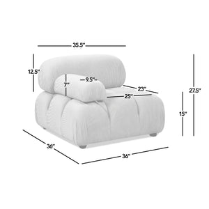 English Elm Jennifer Taylor Home - Marcel 36" Bubble Modular Lounge Arm Chair in Olive Performance Velvet — Plush, Durable, Pet-Friendly Upholstery B2719P280168