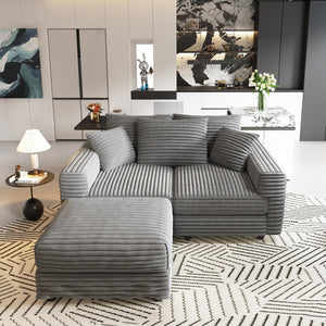 English Elm 82.6"upholstered Velvet Chesterfield Sofa with Button Tufting Nailhead Trim Rolled Arms Grey W1885S00346