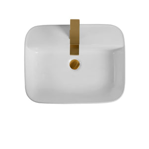English Elm Bothwa Square Ceramic Vessel Sink Glossy White Cupc Certified Countertop Bath Basin B2724P262845