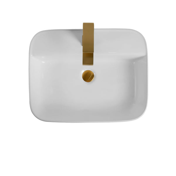 English Elm Bothwa Square Ceramic Vessel Sink Glossy White Cupc Certified Countertop Bath Basin B2724P262845