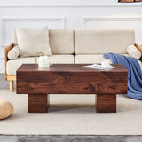 English Elm Modern Simple Walnut Colored Texture Sticker Mdf Coffee Table - 43.3"X21.6"X17.2" Practical Model.Making It An Ideal Addition To Any Living Room Or Apartment.