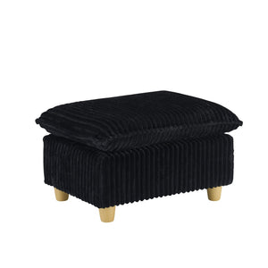 English Elm This Corduroy Single Seat Sofa with Ottoman Brings Retro Texture to Any Cozy Nook W1658P254581