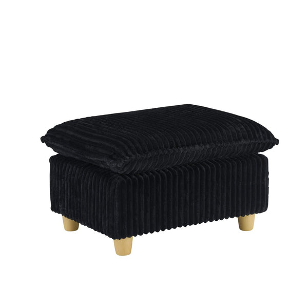 English Elm This Corduroy Single Seat Sofa with Ottoman Brings Retro Texture to Any Cozy Nook W1658P254581