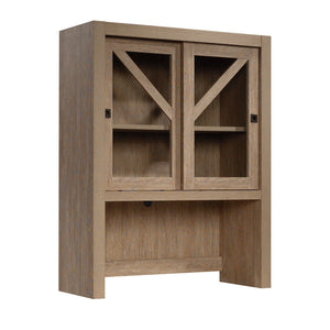 English Elm Library Hutch - Rustic Brown Finish With Space-Saving Design For Stylish Storage & Organization B356P402623