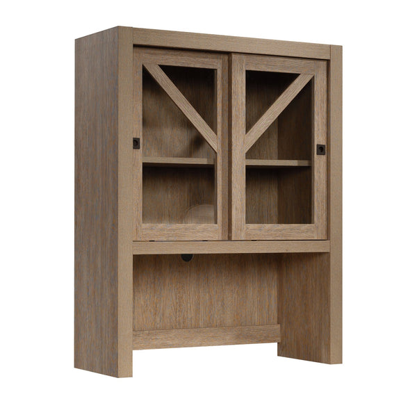 English Elm Library Hutch - Rustic Brown Finish With Space-Saving Design For Stylish Storage & Organization B356P402623