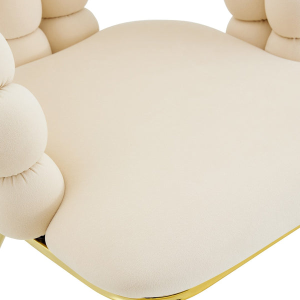 English Elm Modern Velvet Bubble Back Dining Chairs with Gold Legs Glam Accent Seating Set of 2 W3875P437077