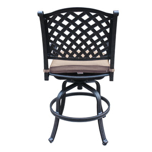 English Elm Cast Aluminum Counter Stools With Cushions, Set Of 2 – Durable, Weather-Resistant, Elegant Design B010P278346