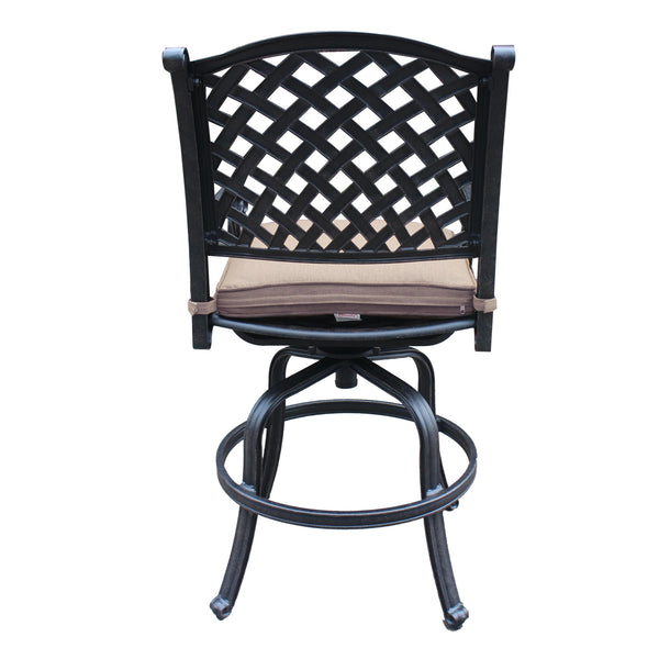 English Elm Cast Aluminum Counter Stools With Cushions, Set Of 2 – Durable, Weather-Resistant, Elegant Design B010P278346