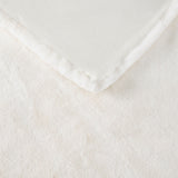 Madison Park Bristol Glam/Luxury Solid Premium Faux Fur Throw MP50-8015 Ivory