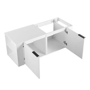English Elm 48 Modern Bathroom Vanity Sink Combo with Soft-Close Doors, Engineered Wood, Spacious Storage, Easy Assembly Ameican White Oak W1972S00012