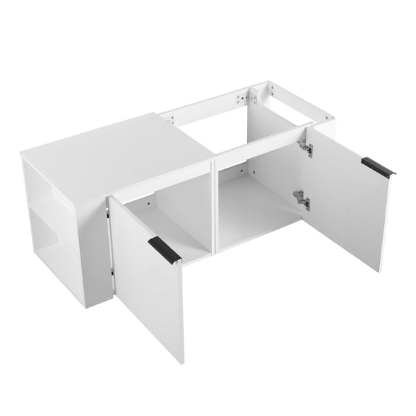 English Elm 48 Modern Bathroom Vanity Sink Combo with Soft-Close Doors, Engineered Wood, Spacious Storage, Easy Assembly Ameican White Oak W1972S00012
