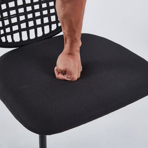 English Elm BLACK sennit chair set of 4 - Powder-Coated Stainless Steel Dining & Coffee Chairs, Elegant Comfort W234P196521