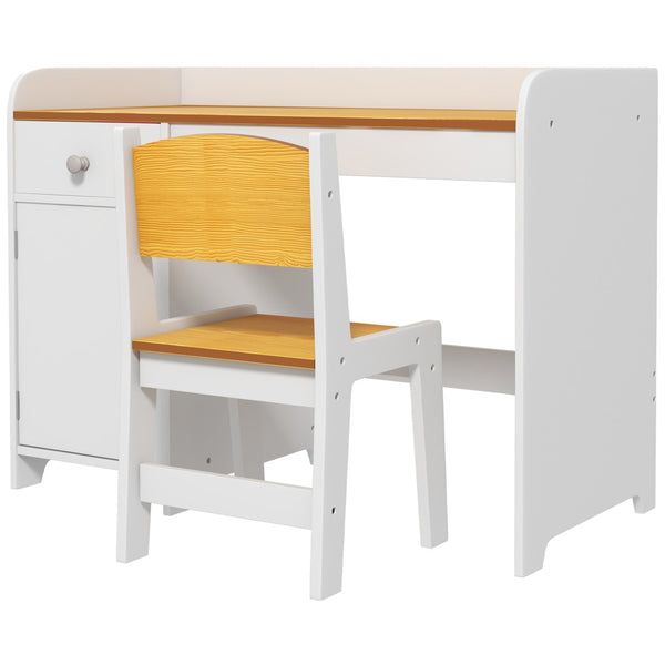 English Elm Qaba Kids Desk And Chair Set With Storage Drawer - Perfect For Arts, Crafts, Homework & Playtime! W2225P200784-GIGA