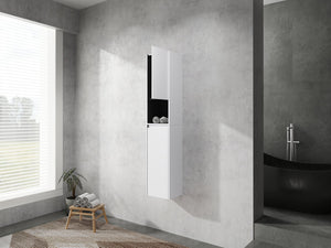 English Elm 12" Bathroom Side Cabinet - Wall-Mounted, Soft-Close Doors, Space-Saving Design For Modern Homes W999S00282